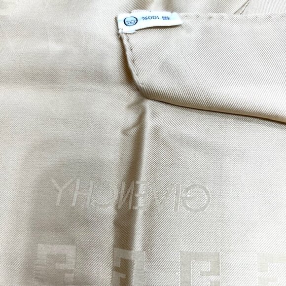 Unused Authentic Givenchy 100% Silk Satin Ivery Gold  Signature Logo 31"x31"(4) - Picture 7 of 8